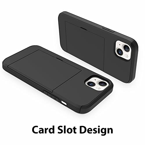ZIYE for iPhone 13 Case with Card Holder, Wallet Case Anti-Scratch Dual Layer Hidden Pocket Phone Case Shockproof Cover Compatible with iPhone 13 5G-Black - Image 2