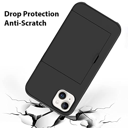 ZIYE for iPhone 13 Case with Card Holder, Wallet Case Anti-Scratch Dual Layer Hidden Pocket Phone Case Shockproof Cover Compatible with iPhone 13 5G-Black - Image 4