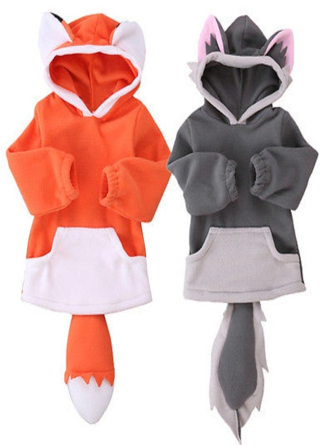 stylesilove Unisex Baby Boys and Girls Cute Cartoon Animal Design Long Sleeve Pullover Hoodie Soft Fall Winter Outfit (US, Age, 6 Months, Grey Wofl) - Image 4