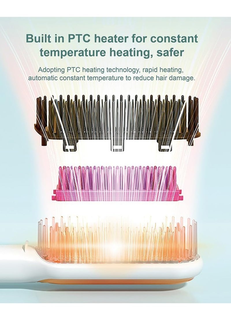 Excefore Hair Straightener Heated Straightener Comb with Anti-Scald Comb 5-Level Temperature Settings, 30s Fast Heating Auto Shut-Off Function for Home, Travel and Salon Use - Image 4