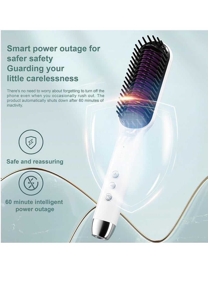 Excefore Hair Straightener Heated Straightener Comb with Anti-Scald Comb 5-Level Temperature Settings, 30s Fast Heating Auto Shut-Off Function for Home, Travel and Salon Use - Image 5