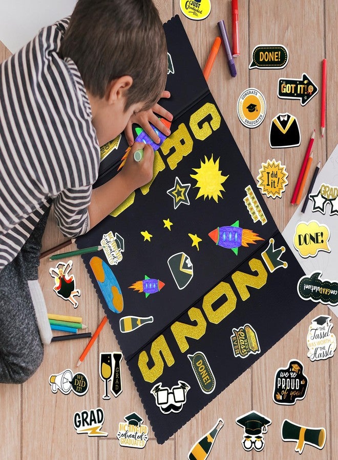 لوحة عرض صور التخرج MiniInflat، مجموعة من 4 قطع، مقاس 24 بوصة × 16 بوصة، لوحة عرض ثلاثية الطي، مثالية لحفلات التخرج لعام 2025، لوحة تجميع صور، إطارات صور تخرج لعرض صور متعددة، ديكور طاولة وحائط - Image 5