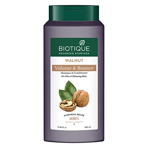 Biotique Bio Walnut Bark Volumizing Shampoo for Fine & Thinning Hair, 340 ml - Image 1