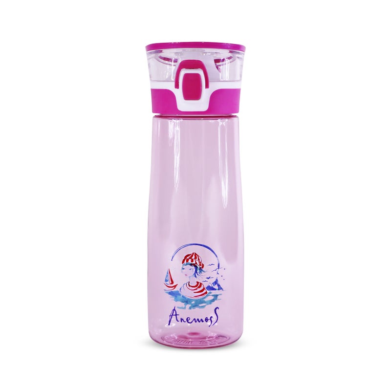 Anemoss Water Bottle 600ml 20.2oz, Sailor Girl Tritan BPA Free, Healthy and Exclusive Design, Multi-functional and Durable Beverage Bottle, Ideal for Sports and Travel, Leakproof Design, Pink Color - Image 1