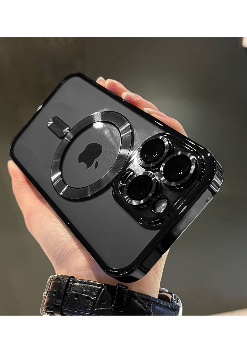 AROAQ Magnetic Case For iphone, Shockproof iPhone Bumper Cover, Plating For Magsafe Wireless Charge Case, Anti-scratch Mobile Protective Cover For iphone 15 Pro Max, 15 Plus, Pro, ( Black ) - Image 1