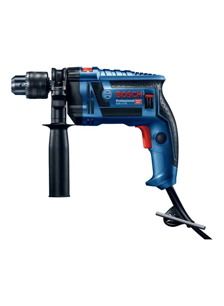 Bosch GSB 13 RE 13mm Drill, 650W – Electronic Speed Control – 2800 RPM – With 100pcs Accessories and Carry Case - Image 1