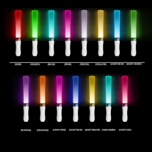 HOUSON 3 Pcs LED Concert Light Stick, 15 Colors Flash Stick Light Stick Fluorescent Stick for Wedding, Raves, Party,New Years Eve,Gifts,Easter,Birthday - Image 4