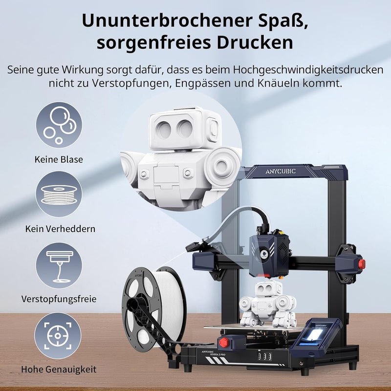 Anycubic High Speed 3D Printer Filament 1.75mm, Print Up to 10X Faster, Rapid PLA Filament with High Prints Quality, Dimensional Accuracy +/- 0.02mm, 1KG Reusable Spool, White - Image 4