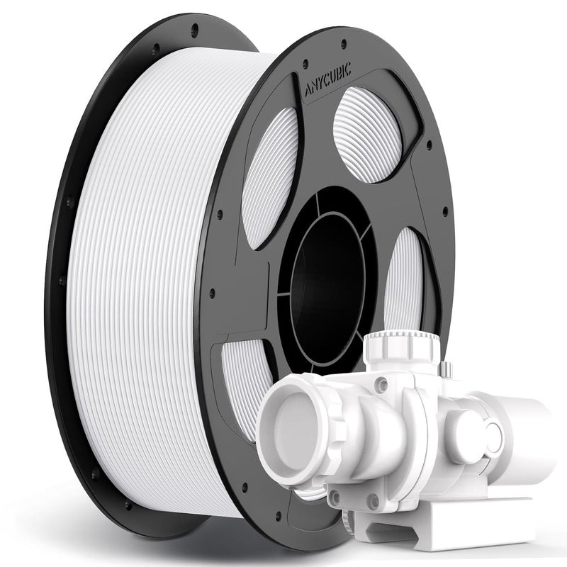 Anycubic High Speed 3D Printer Filament 1.75mm, Print Up to 10X Faster, Rapid PLA Filament with High Prints Quality, Dimensional Accuracy +/- 0.02mm, 1KG Reusable Spool, White - Image 1