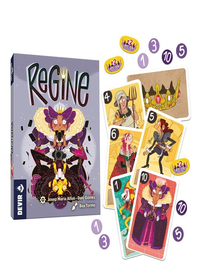 Devir - Regine Card Game, Strategic Bluffing & Betting Game with Court Intrigue Theme, Family Strategy Card Game, Ages 10+, 2–4 Players, Playtime 30, Multi-Language - Image 2