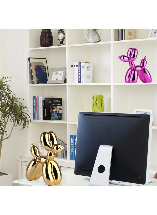 XIAOMAGG Balloon Dog Sculpture Modern Home Decor Collectible Figurines Funky Statues for Bedroom Trendy Animal Decor for Coffee Table Living Room Decor Art Resin Decor Office Standing Desk Decor - Image 3