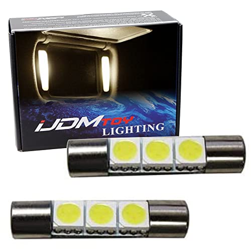 iJDMTOY 3-SMD 29mm 6614F Replacement Bulbs Compatible With Car Sun Visor Vanity Mirror Lights, Warm White - Image 1