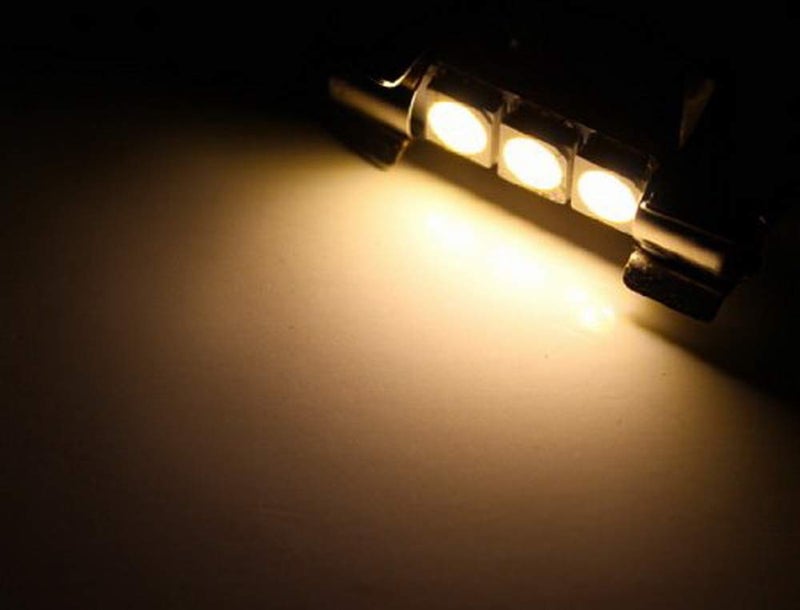 iJDMTOY 3-SMD 29mm 6614F Replacement Bulbs Compatible With Car Sun Visor Vanity Mirror Lights, Warm White - Image 2