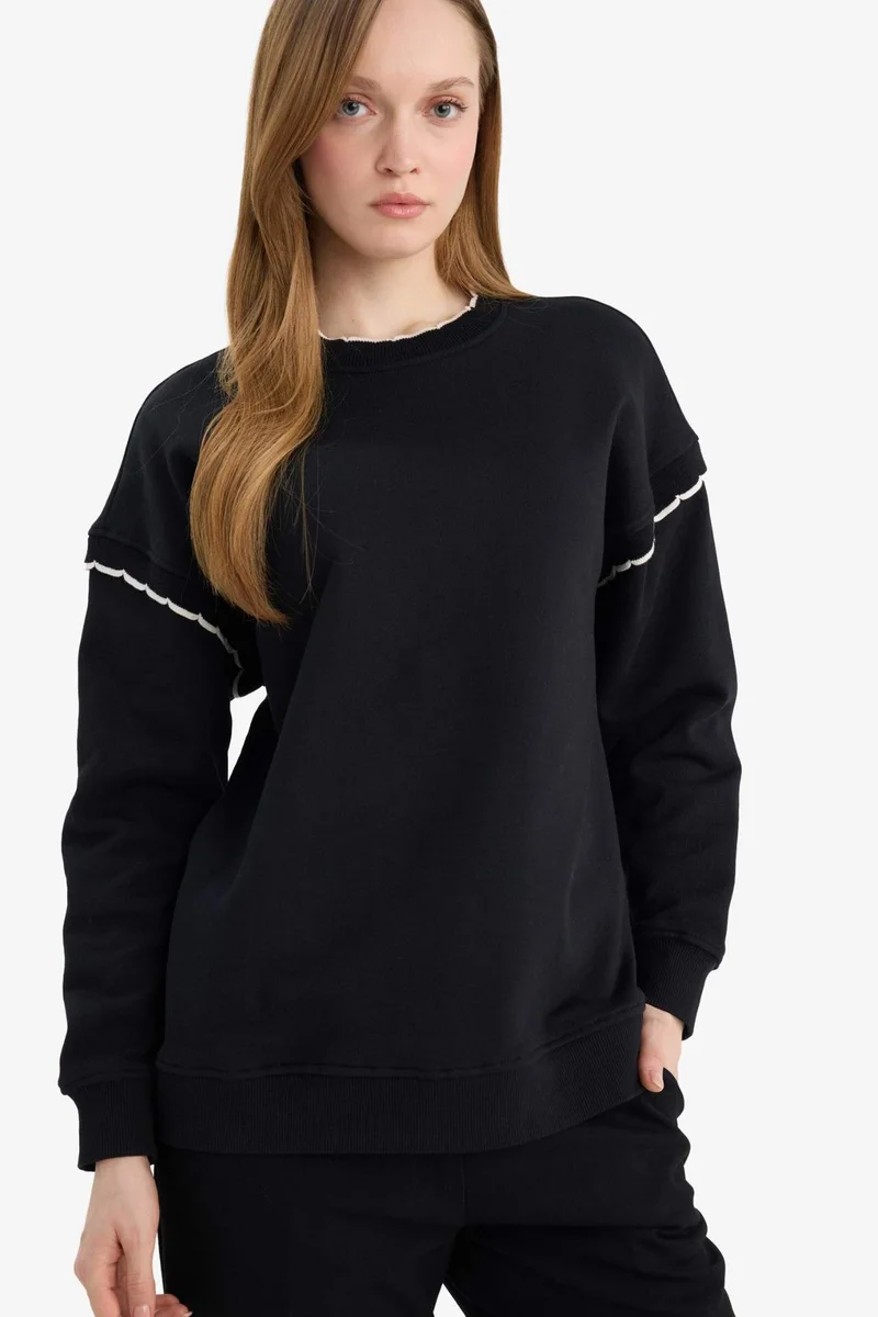 ديفاكتو 100% Cotton Regular Fit Sweatshirt Tunic