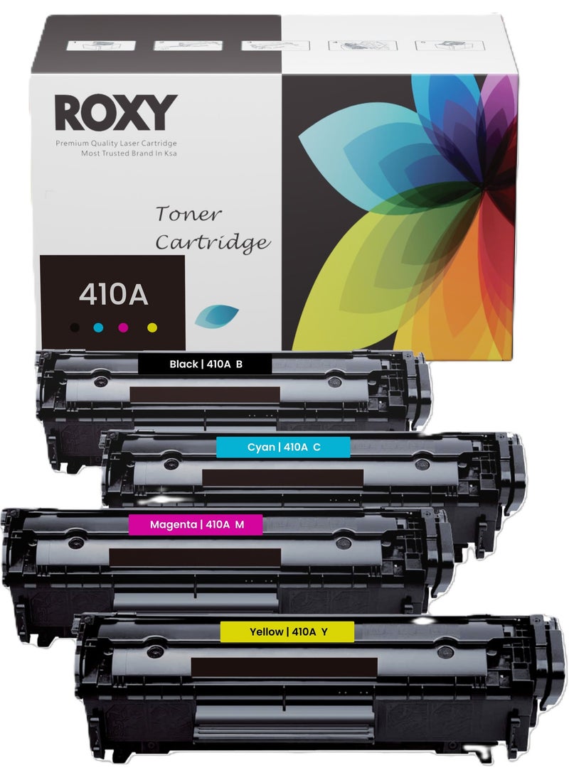 روكسي خراطيش حبر متوافقة مع ROXY 410A/410X (مجموعة)، خرطوشة حبر CF410AX/A CF411A CF412A CF413A M477FDW لطابعات HP Laserjet Pro MFP M477fdw M477fnw M477fdn Pro M452dn M452dw M452nw - Image 1