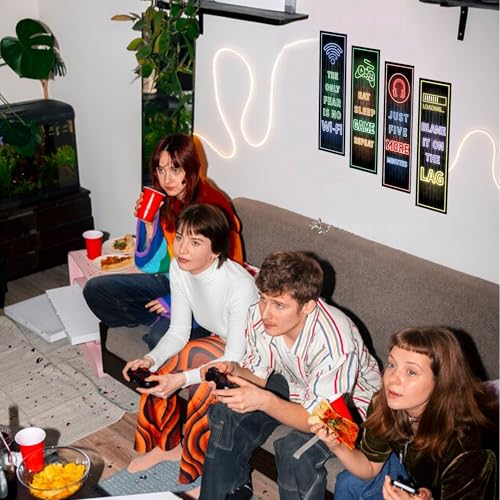 Robmoda Eat Sleep Game Wall Decals Glow in The Dark, Gamer Controller Stickers Decor for Boy Bedroom, Joystick Video Gaming Kids Playroom Nursery Decoration (Blue) - Image 5
