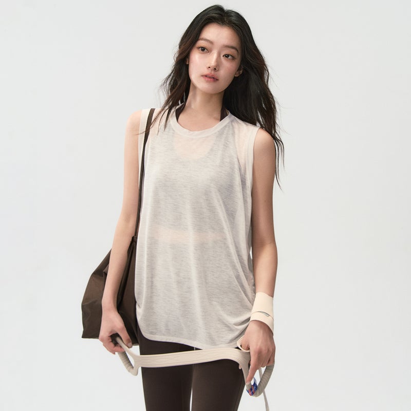 Women's Sleeveless Loose Yoga Top - Breathable Quick Dry Training Top - Image 1