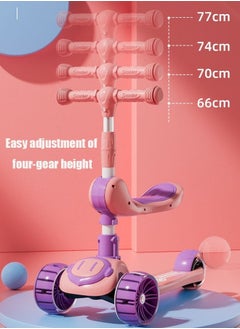 Children's Scooter Ride Led Light Flashing Wheel Adjustable Height Foldable Scooter Outdoor Activities For Boys Girls (Pink) - pzsku/ZBB1D3A0B4930EB123284Z/45/_/1724659120/5932c6e1-0feb-4bf4-aaae-ae5ea3a1e4b2