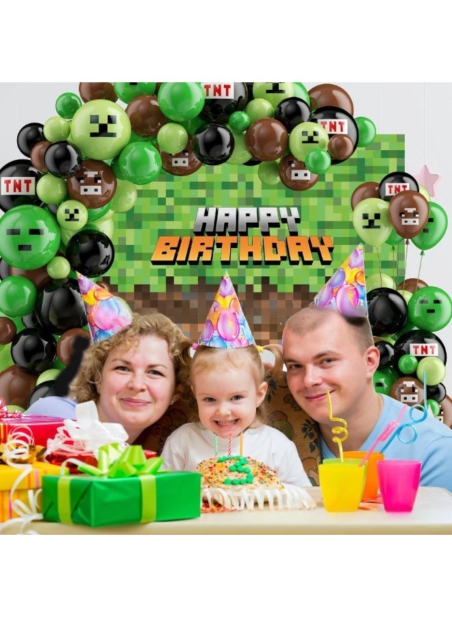Minecraft Theme Pixel Birthday Latex Balloon Arch Kit - Image 3