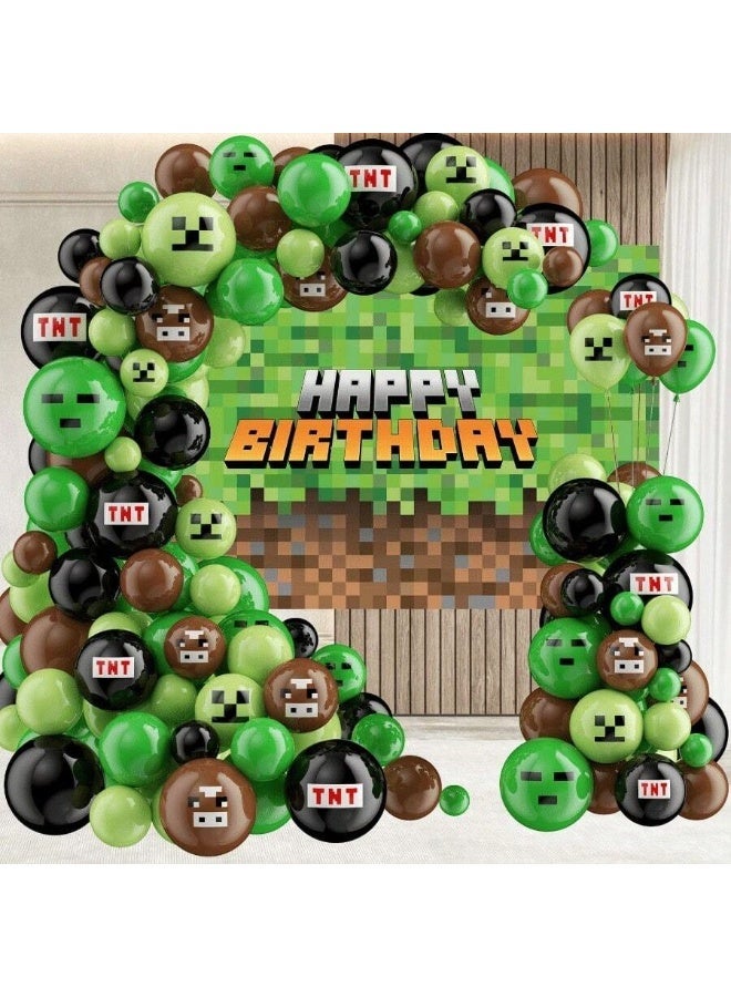 Minecraft Theme Pixel Birthday Latex Balloon Arch Kit - Image 4