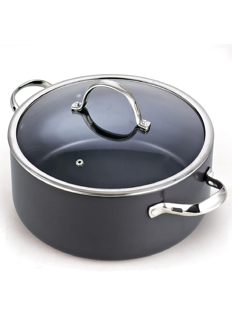 Cooks Standard وعاء طهي قياسي من كوك مع غطاء زجاجي، 7-كوارت، كلاسيكي، غير لاصق، أسود - Image 1