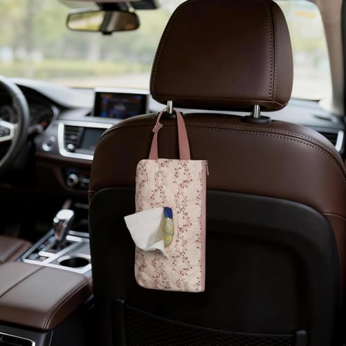 BBIQI Quilted Baby Wipe Holder Quilted Wipe Pouch Portable Hanging Floral Wet Wipes Bag for Car, Stroller - Image 4
