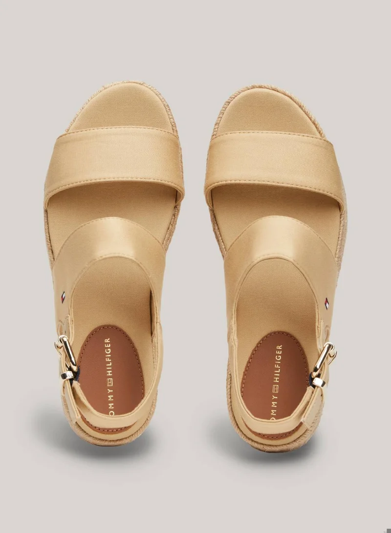 TOMMY HILFIGER Women's Mid Platform Wedges/ Cotton Espadrilles - Cotton, Beige