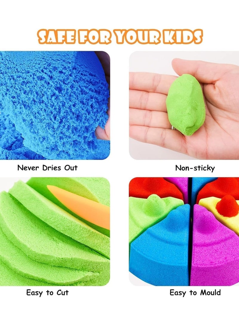 هالامودو أطفال سحر رمل فن كيت ، 80 قطعة تلعب رمل فن كيت ، 2Kg رمل سحر أزرق مع أدوات مجرفة لعبة ، مربع تخزين محمول و لوحة لعبة - Image 3