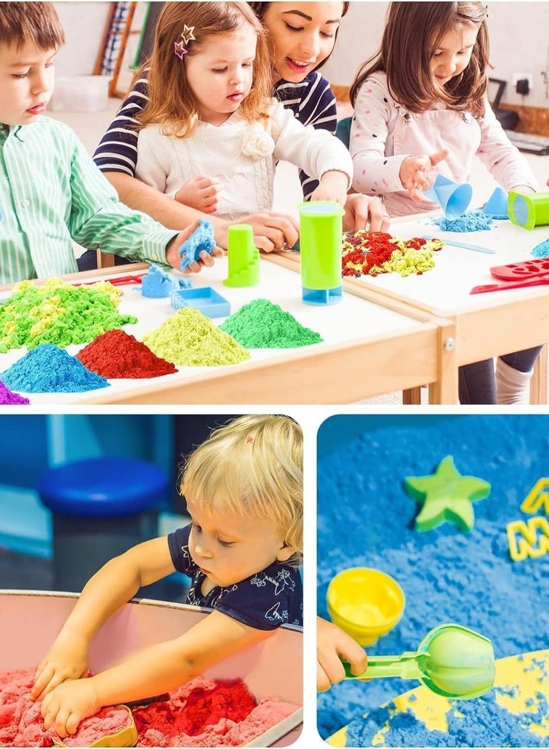 هالامودو أطفال سحر رمل فن كيت ، 80 قطعة تلعب رمل فن كيت ، 2Kg رمل سحر أزرق مع أدوات مجرفة لعبة ، مربع تخزين محمول و لوحة لعبة - Image 4