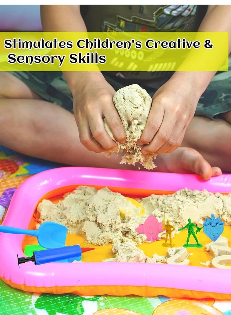 هالامودو أطفال سحر رمل فن كيت ، 80 قطعة تلعب رمل فن كيت ، 2Kg رمل سحر أزرق مع أدوات مجرفة لعبة ، مربع تخزين محمول و لوحة لعبة - Image 5