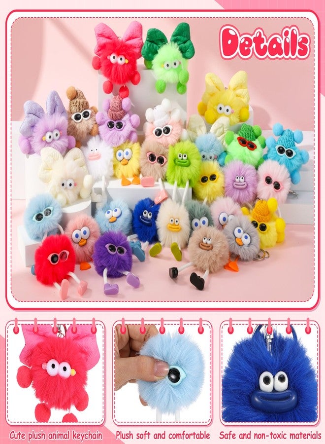 Equsion 30 Pcs Mini Cute Plush Keychain Bulk Christmas Gifts bulk Bag Purse Charm Christmas Stocking Stuffers Goodie Bag(Adorable) - Image 3