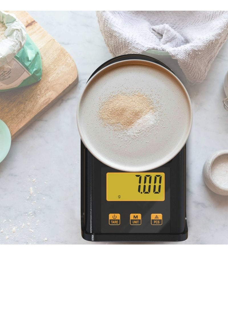 SYOSI Digital Milligram Scale 50 X 0.01g, Mini Electronic Jewelry Scale Kitchen Food Coffee High Precision Pocket Scales with 50g Calibration Weights, LCD Display, Tare, and PCS Features - Image 3