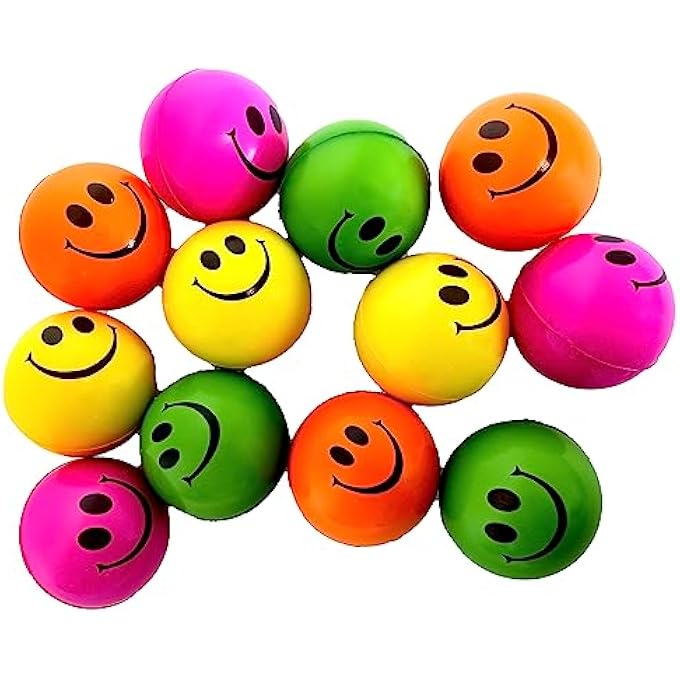 Dondor Smile Face Stress Balls (12 Piece Pack) - Image 1
