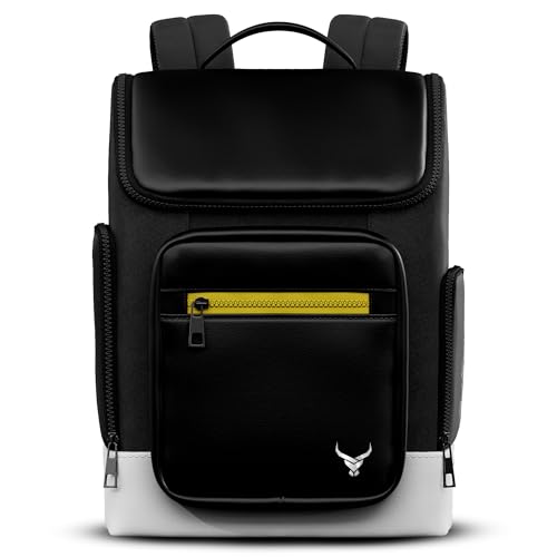 REDHORNS Robust Backpack Water-Resistant 15.6" Laptop Bag, Vintage Hiking with Luggage Sleeve for Work, Travel Rucksack, and Daily Use - Suitable for Men and Women (BP047-A-Black) - Image 1