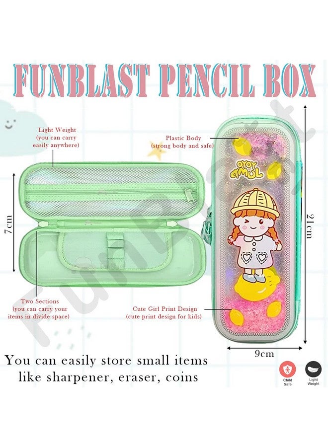 فنبلاست حقائب أقلام فن بلاست للبنات - حقيبة متعددة الأغراض بسحاب للفتيات في المدارس، صندوق منظم للأدوات المكتبية، حقيبة أقلام أنيقة لطالبات المدارس والجامعات - Image 3