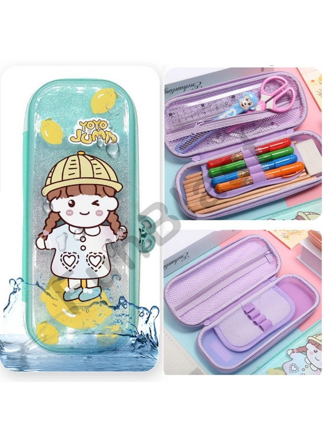 فنبلاست حقائب أقلام فن بلاست للبنات - حقيبة متعددة الأغراض بسحاب للفتيات في المدارس، صندوق منظم للأدوات المكتبية، حقيبة أقلام أنيقة لطالبات المدارس والجامعات - Image 4