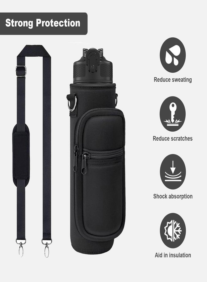 Doacpcr Water Bottle Carrier Bag, 25oz 32oz Crossbody Water Bottle Holder with Adjustable Shoulder Strap, Sling Bag Sleeve Pouch Holder with Phone Pocket and Small Pocket for Walking Hiking Camping Gym - Image 3