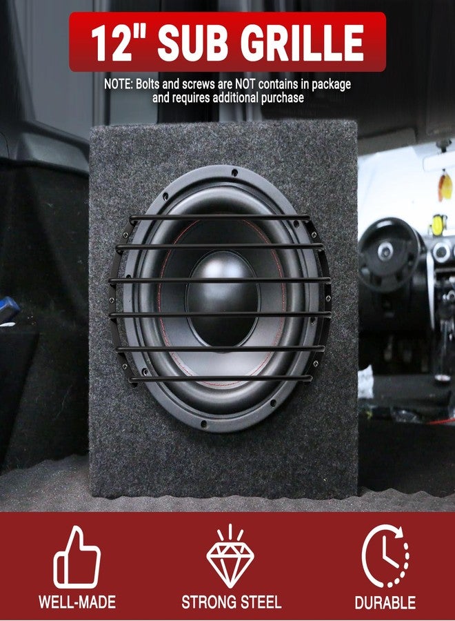 AICARS Metal Car Bar Grille Audio 12 Inches Speaker Subwoofer Grill Grille Cover 6 Bars- Pack of 1 - Image 3