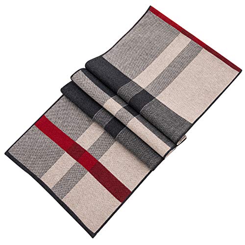 Lallier Men's Merino Wool Scarf, Long Winter Neckwear with Gift Box (Camel Black) - Image 4