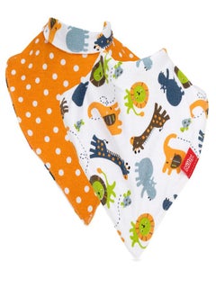 Nuby Nuby 2-pk Dribble Catcher Bandana bibs, Super Absorbent Drool Bib with Soft Comfort Neckline, Neutral  - Image 4