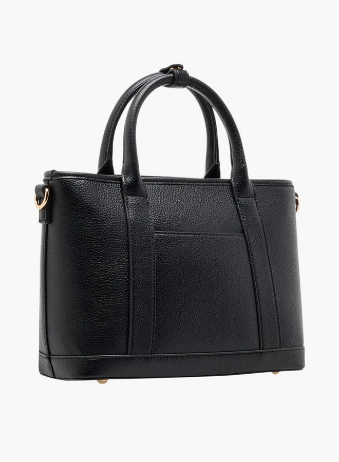 Le Confort Women's Textured Tote Bag with Double Handle and Zip Closure