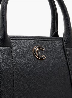Le Confort Women's Textured Tote Bag with Double Handle and Zip Closure  - Image 4
