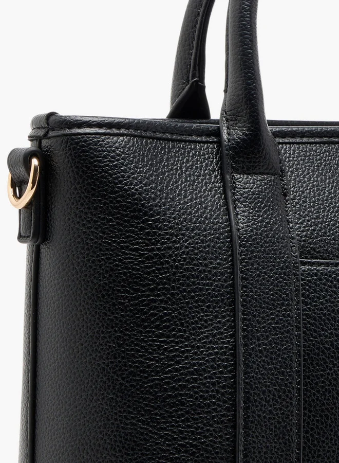 Le Confort Women's Textured Tote Bag with Double Handle and Zip Closure