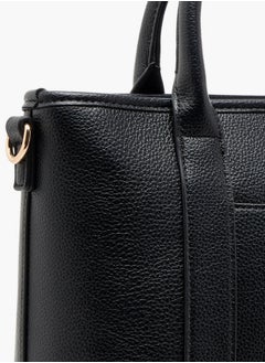 Le Confort Women's Textured Tote Bag with Double Handle and Zip Closure  - Image 5
