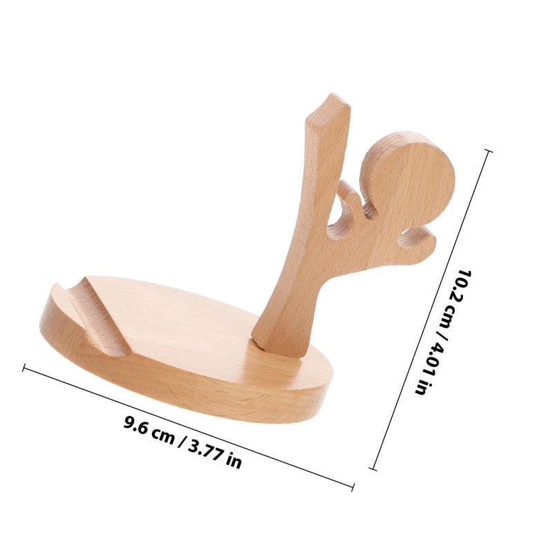 Wooden Smartphone Stand Tablet Holder with Stable Base Compact for Home Office - Image 3
