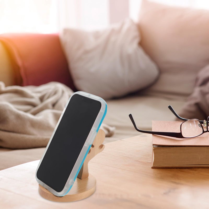 Wooden Smartphone Stand Tablet Holder with Stable Base Compact for Home Office - Image 5