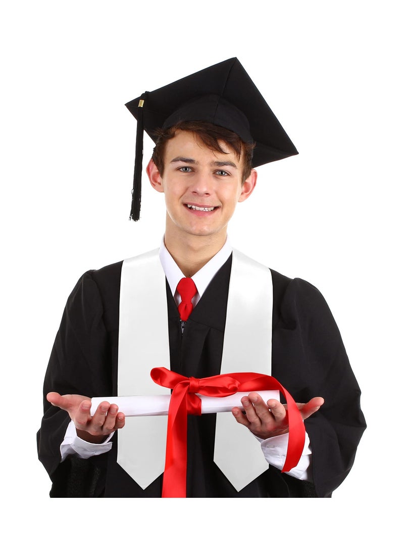 null - 2PCS Unisex Graduation Stole, Plain Honor Sash for Adults, Classic Graduation Stole for Graduates, Elegant and Simple Design for Commencement Ceremonies. - Image 1