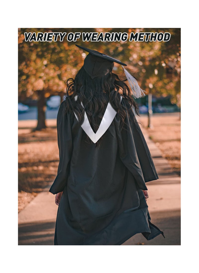 null - 2PCS Unisex Graduation Stole, Plain Honor Sash for Adults, Classic Graduation Stole for Graduates, Elegant and Simple Design for Commencement Ceremonies. - Image 1