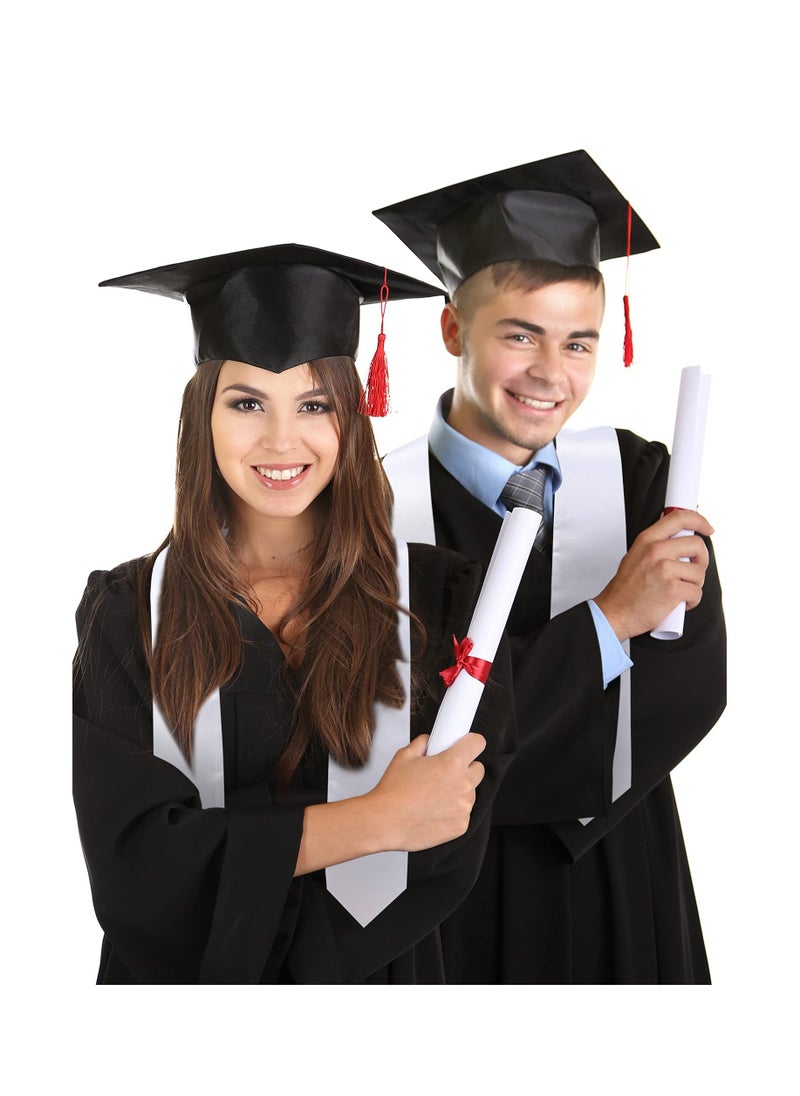 null - 2PCS Unisex Graduation Stole, Plain Honor Sash for Adults, Classic Graduation Stole for Graduates, Elegant and Simple Design for Commencement Ceremonies. - Image 1