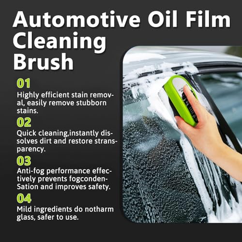 SUNDEER Automotive Oil Film Cleaning Brush for Car Windows,Glass Oil Film Remover for Car Glass Guard,2026 Upgrade 2.0 Cleaning Doard, 150ml Universal Clear vision Glass windshield Cleaner (1PCS) - Image 4